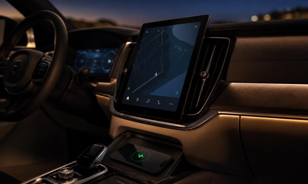 The new 12.1-inch horizontal touchscreen in the 2026 Outback at dusk