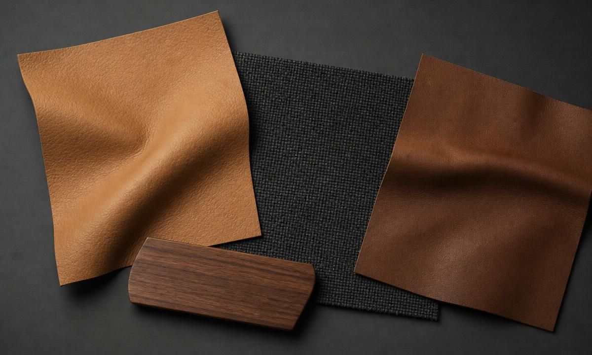 Rear passenger seating and door trim showing upholstery texture and stitching detail