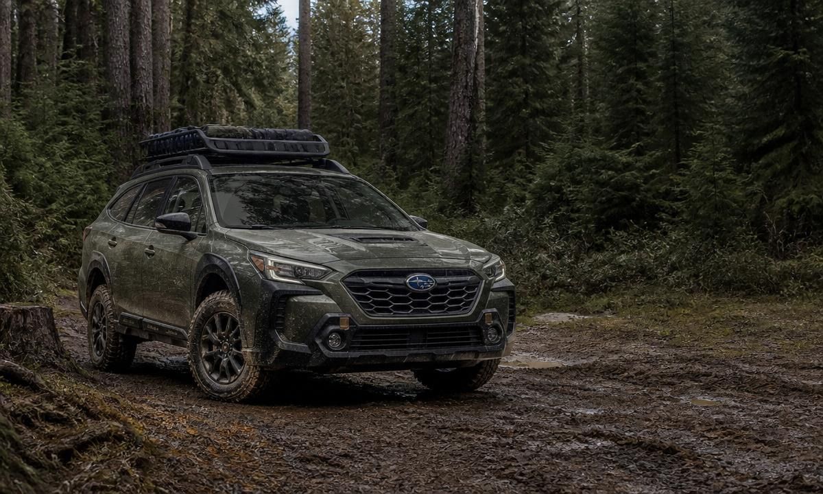 2026 Outback Wilderness on a muddy forest trail