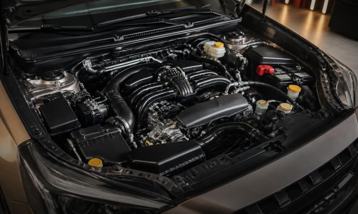Close-up of the 2026 Outback's boxer engine bay