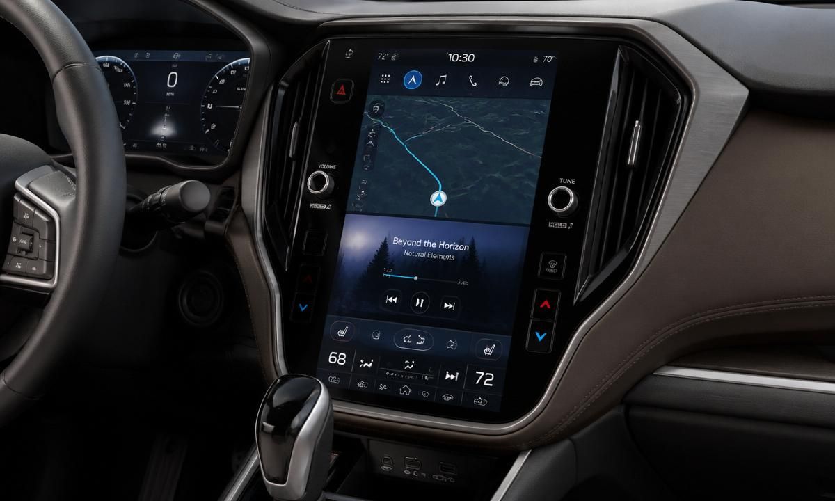 2026 Outback dashboard with 12.1-inch touchscreen and navigation